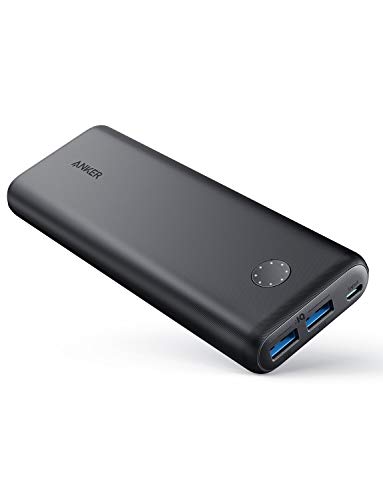 Anker PowerCore II 20000mAh Powerbank externer Akku mit PowerIQ 2.0 und Zwei USB-A Ports, lädt iPhone XS Max/XR/XS/X / 8 / 8Plus / 7 / 6s / 6Plus, und Samsung Galaxy und weitere Geräte (Schwarz)