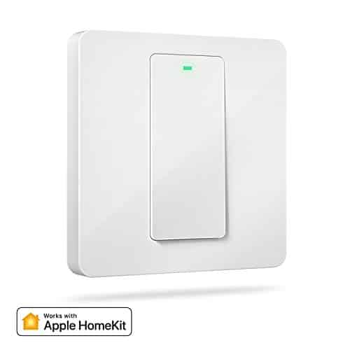 Homekit Lichtschalter, Meross Smart Schalter WLAN Wandschalter, 1 Gang benötigt Nullleiter, physische Taste Schalter, kompatibel mit Siri, Alexa, und Google Home, 2,4 GHz, Kein Hub erforderlich