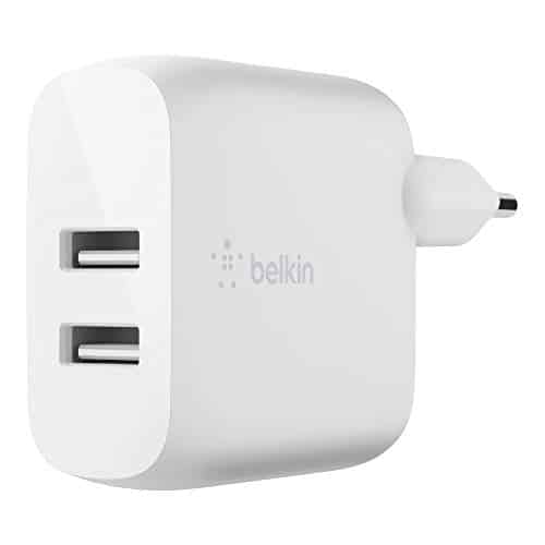 Belkin Boost Charge USB-A-Ladegerät mit zwei Anschlüssen, 24 W (USB-Netzladegerät für iPhone 12, 12 Pro, 12 Pro Max, 12 mini und ältere Modelle, S20, S20+, S20 Ultra und Pixel 4)