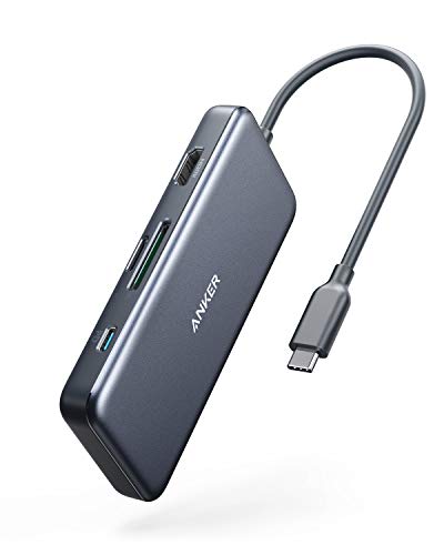 Anker 7-in-1 USB C Hub mit 100W Power Delivery, USB C Datenport, 4K USB C to HDMI, microSD/SD Speicherkartenleser, 2 USB 3.0 Ports, für MacBook Pro 2016 / 2017 / 2018, Chromebook, XPS