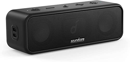 soundcore 3 Bluetooth Lautsprecher, Stereo-Sound, Audiotreiber mit Titan-Membran, PartyCast, BassUp, 24 Stunden Akku, IPX7 Wasserschutz, individueller EQ, für Zuhause, Draußen, Garten