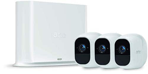 Arlo Pro2 Smart Home 3 HD-Überwachungskameras & Alarmanlage (130 Grad Blickwinkel, kabellos, WLAN, Bewegungsmelder, Indoor/Outdoor, Nachtsicht, wetterfest, 2-Wege Audio) weiß, VMS4330P