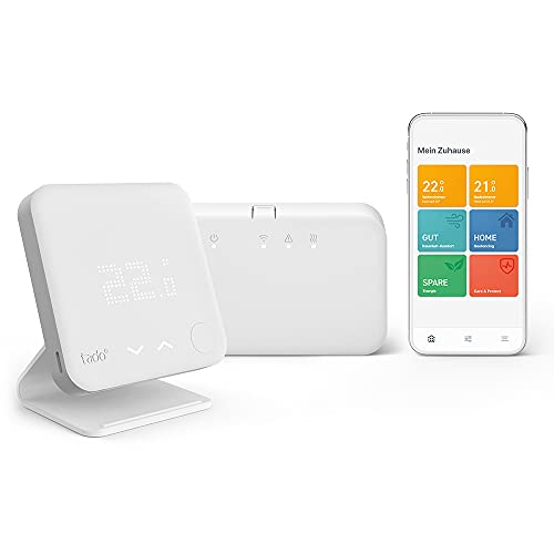 tado° Smartes Thermostat (Funk) Starter Kit V3+ mit Standfuß – Intelligente Heizungssteuerung, Designed in Germany, kompatibel mit Alexa, Siri & Google Assistant