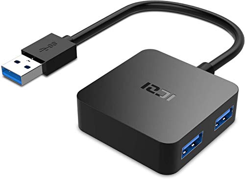 ICZI USB Hub 3.0 Verteiler Splitter 4 Port Multiport Erweiterung für MacBook, Mac mini, iMac, Surface Pro, Xps, PC, Laptop, Notebook, PS4, Mobile HDD -15cm