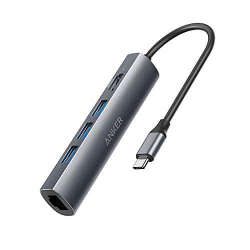 USB C Hub Anker 5-in-1 Premium USB C Datenhub mit 1 HDMI Output, 1 Ethernet Port und 3 USB 3.0 Ports, Kompatibilität für 10 / 100 / 1000 Mbps, für MacBook Pro 2016 / 2017, iPad Pro 2018, ChromeBook, XPS und viele mehr