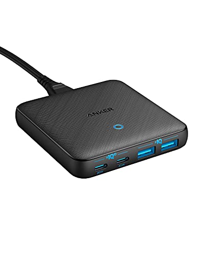 Anker USB-C Ladegerät, 543 (65W II) PIQ 3.0 & GaN 4-Port Netzteil, Dünnes Design, Zwei USB-C Anschlüsse (45W Max), iPad Ladegerät, für MacBook, Laptop, iPad Pro, iPhone 15