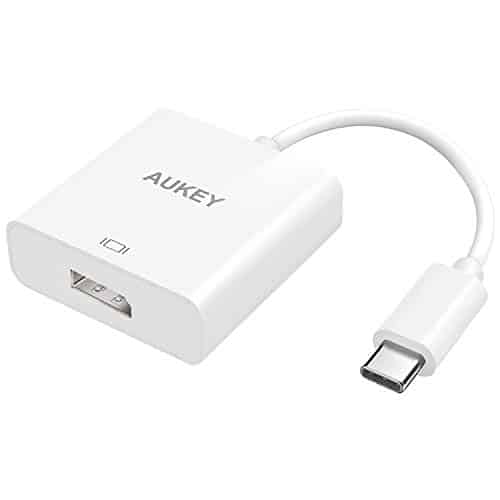 AUKEY USB C Adapter auf Display Port Type C auf DP Kabel für USB Type-C Geräte wie MacBook, Google Chromebook Pixel, Nokia N1 Tablet usw. - Weiß