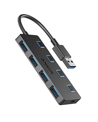 Anker 4-Port USB 3.0 Datenhub, mit individuellem Schalter pro Port, für MacBook, Mac Pro/Mini, iMac, Surface Pro, XPS, Notebook PC, USB Flash Drives, Mobile HDD und mehr