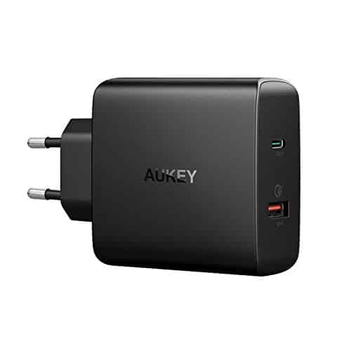 AUKEY USB C Ladegerät mit 48W Power Delivery 2.0 & Quick Charge 3.0 für MacBook / Pro, Dell XPS, Nintendo Switch, Samsung Note 8 / S8 / S8+, Google Pixel XL, iPhone X / 8 / 8 Plus, iPad Air / Pro usw.