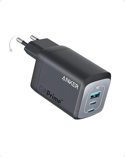 100W USB-C Ladegerät, Anker Prime GaN Netzteil, 3-Port PPS Schnellladegerät, Kleines klappbares Design, Kompatibel mit MacBook Pro/Air, Pixelbook, iPad Pro, iPhone15/Pro, Galaxy S23, Note20, und mehr