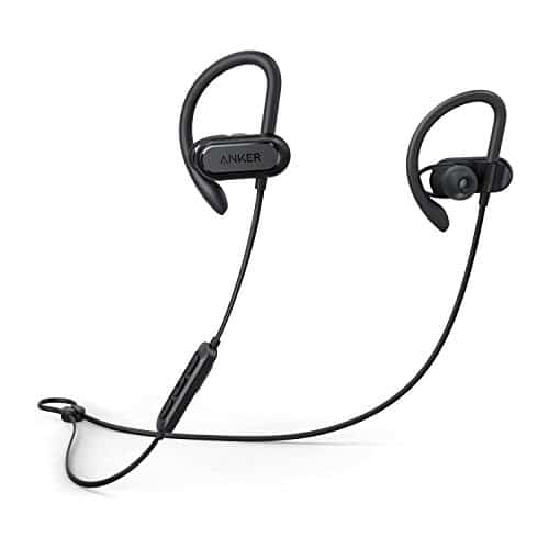 Soundcore Spirit X Bluetooth Kopfhörer, Bluetooth 5.0 Sport Kopfhörer mit IPX7 SweatGuard Technologie, 12 Stunden Akkulaufzeit, Super Halt und Fantastischem Sound, für iPhone, Samsung usw. (Schwarz)