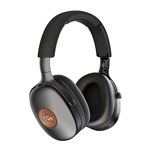 House of Marley Bluetooth Kopfhörer kabellos over-ear 'Positive Vibration XL ANC' - Kopfhörer ohne Kabel mit integriertem Mikrofon - Headphones / DJ Kopfhörer aus nachhaltigen Materialien (Schwarz)