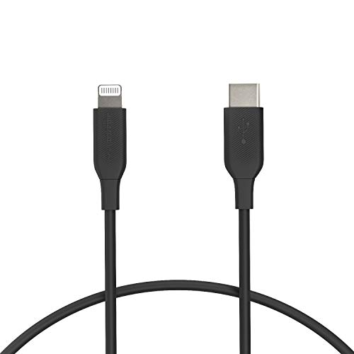 Amazon Basics - USB-C-auf-Lightning-Kabel, MFi-zertifiziertes Ladekabel für iPhone 13/12/11/X/XS/XR/8, für Typ-C Ladegeräte, Unterstützt Power Delivery, Schwarz, 0,3 m