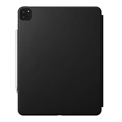 NOMAD Modern Folio Case robuste Klapphülle aus hochwertigem Echtleder kompatibel mit dem iPad Pro 12,9-Zoll in schwarz