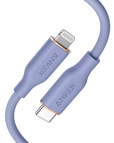 Anker Powerline III Flow, USB C Lightning Kabel, 90cm USB C auf Lightning Kabel kompatibel mit iPhone 14/13/12/11 Serie, AirPods Pro, MFi-Zertifiziert, Silikagel (in Lavendel)