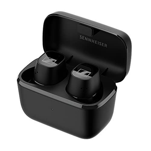 Sennheiser CX Plus True Wireless–Bluetooth-In-Ear-Kopfhörer: Musikhören und Telefonieren mit Active Noise Cancellation, anpassbarer Touch-Bedienung, Bass Boost,IPX4 und 24h Akkulaufzeit, schwarz,klein