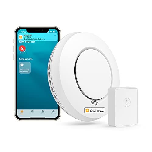 Meross WLAN Rauchmelder/Feuermelder mit Hub funktioniert mit Apple HomeKit Schlafzimmertauglich Brandmelder mit Stummschaltung und Selbsttest Funktion Geprüft nach DIN EN 14604
