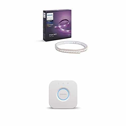Philips Hue LightStrip+ Basis Set, inkl. Bridge, 2 m, flexibel erweiterbar, dimmbar, bis zu 16 Millionen Farben, steuerbar via App, kompatibel mit Amazon Alexa (Echo, Echo Dot)