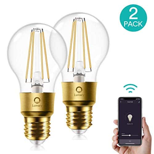 WLAN Glühbirne Alexa,Lumary WiFi Smart Edison Vintage LED Glühbirne E27,6W ersetzt 60W Dimmbar Smart Edison LED Lampe,Warmweiß 2700K Retro Glühlampe kompatibel mit Alexa,Google Assistant,600LM,2 Stück