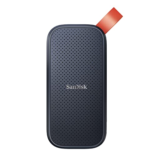 SanDisk Portable SSD 2 TB (externe Festplatte mit SSD Technologie 2,5 Zoll, 520 MB/s Übertragungsraten, robustes Laufwerk, robuste Befestigungsschlaufe aus strapazierfähigem Gummi) grau