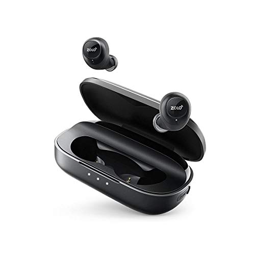ZOLO Liberty Bluetooth Kopfhörer True Wireless TWS in ear Kopfhörer, Bluetooth Earbuds mit Graphen Membran Technologie, 24 Stunden Spielzeit, Schweißfest und AI unterstützt (Nicht Liberty+)(Schwarz)