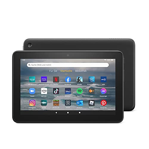 Das neue Fire 7-Tablet, 7-Zoll-Display, 16 GB, neuestes Modell (2022), schwarz