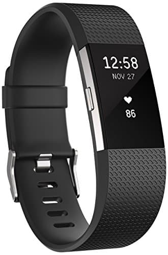 Fitbit Standard Charge 2 Unisex Armband zur Herzfrequenz und Fitnessaufzeichnung, Schwarz, L, FB407SBKL-EU