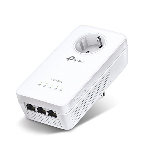 TP-Link TL-WPA8630P AV1300 Wi-Fi Netzteil mit 1300Mbps Powerline Adaptern (300 Mbps in 2,4 GHz und 867 Mbps in 5 GHz, 3 Ethernet-Ports, integrierter Stecker)