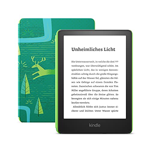 Kindle Paperwhite Kids – Mit über 1.000 Kinderbüchern, kindgerechter Hülle und 2 Jahren Sorglos-Garantie – Juwelenwald | 8GB