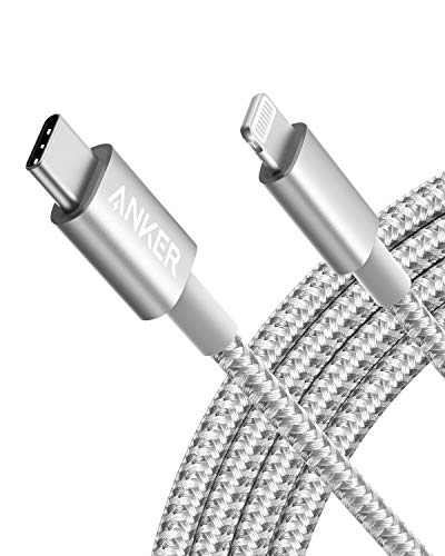 Anker USB C Lightning Kabel, 331 USB C auf Lightning Ladekabel 180cm, MFi zertifiziert, New Nylon Schnellladekabel für iPhone 14/13/12/11 Serie Unterstützt Power Delivery (Silber)
