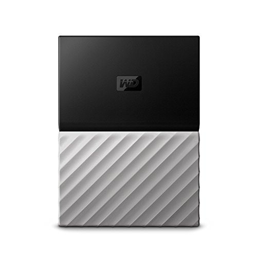 WD My Passport Mobile WDBFKT0020BGY-WESN 2TB Externe Festplatte (6,4 cm (2,5 Zoll), mit Kennwortschutz, Metallic Oberfläche) Schwarz/Grau