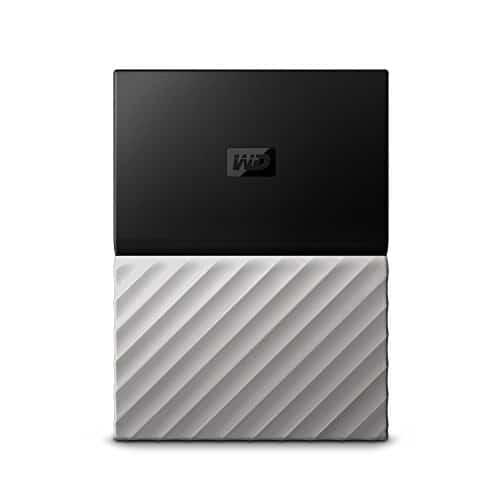 WD My Passport Ultra 2 TB, mobile externe Festplatte (6,4 cm / 2,5 Zoll), mit Kennwortschutz, Metallic-Oberfläche schwarz/gunmetal metallic, WDBFKT0020BGY-WESN