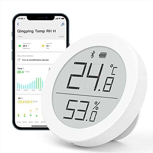 Qingping Bluetooth Thermometer Hygrometer Monitor funktioniert mit Apple HomeKit, Smart Digitales Temperatur und Luftfeuchtigkeitsmesser Innen für Hause Zimmer
