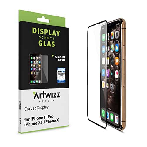 Artwizz CurvedDisplay Schutzglas kompatibel mit iPhone 11 PRO XS X - Displayschutz aus Sicherheitsglas mit 100% Display-Abdeckung, 9H Härte