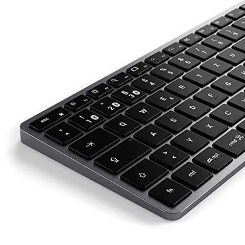SATECHI Slim X1 Bluetooth-Tastatur mit Hintergrundbeleuchtung – Kompatibel mit MacBook Pro/Air 2020, 2020 iMac, 2020 iPad Pro/Air & neueren Mac-Geräten (grau)