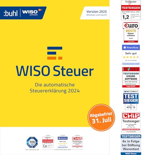 WISO Steuer 2025 (für Steuerjahr 2024) Für Windows, Mac, Smartphones und Tablets | Digitaler Download