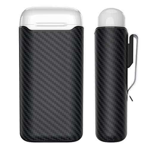 pitaka Air Pal Schutzhülle kompatibel mit AirPods Wireless Charging AirPods Case mit eingebauter 1200mAh Batterie schützt Ihre AirPods vor Kratzern und Stößen—Schwarz