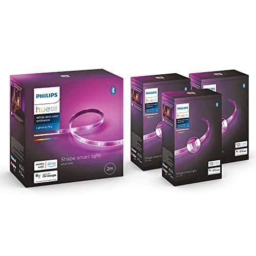 Philips Hue White & Col. Amb. Lightstrip Plus 2m Basis + Lightstrip Plus 3m Erweiterung, 16 Mio. Farben, steuerbar via App, kompatibel mit Amazon Alexa (Echo, Echo Dot)