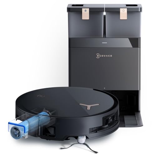 ECOVACS DEEBOT X8 PRO Omni Saugroboter mit Wischfunktion, 18.000 Pa, OZMO Roller Wischwalze mit kontinuierlicher Selbstreinigung, Moppreinigung mit Heißwasser 40–75 °C, autom. Reinigungsmittelzugabe