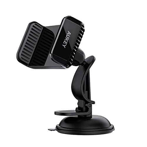 AUKEY Handyhalterung Auto Armaturenbrett Kfz Handyhalter für iPhone X / 8/7 Plus / 7/6, Samsung Note 9 / S9 usw. - Schwarz (Schwarz)