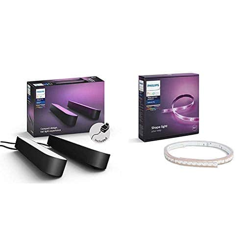 Philips Hue White and Color Ambiance Play Lightbar Doppelpack + LightStrip+ Basis Set (ohne Bridge) schwarz