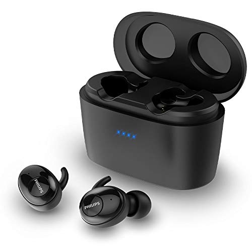 Philips In Ear Kopfhörer SHB2515BK/10 Kopfhörer In Ear (Bluetooth, Integriertes Mikrofon, Hohe Akkulaufzeit, Geräuschunterdrückung, 3 Ohrkappentypen), schwarz, Einheitsgröße