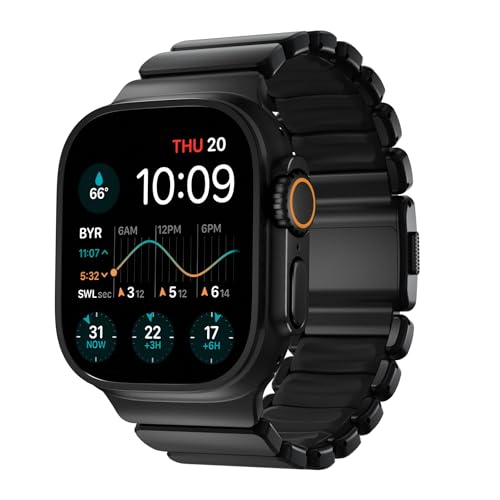 NOMAD Stratos Band I für AppleWatch 42/44/45/46/49mm I Hybrid-Design (All Black)