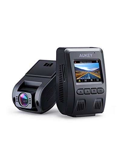 AUKEY Dashcam 1080P Kompakte Autokamera, 170° Weitwinkel, WDR Nachtsicht Bewegungssensor, Loop Aufnahme, 1,5