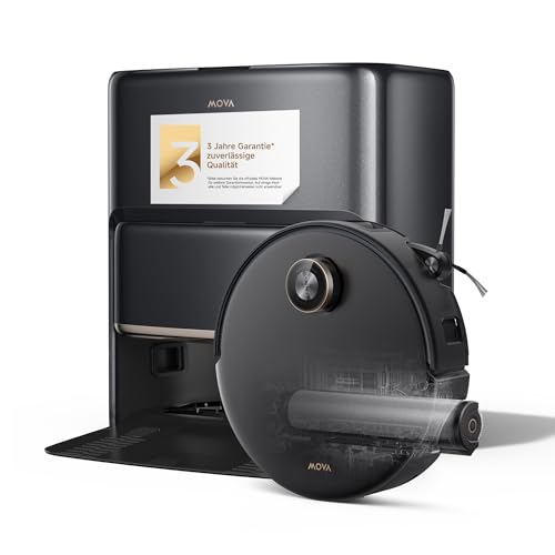 Mova Z60 Ultra Roller Complete Saugroboter mit Wischfunktion 28.000 Pa, LiftPro-Gehäuse, 8 cm Hindernisse, DToF+Dual Laser+RGB/LED-Hindernisvermeidung, AutoShield für Teppich, MaxiReach Mopp & Bürste