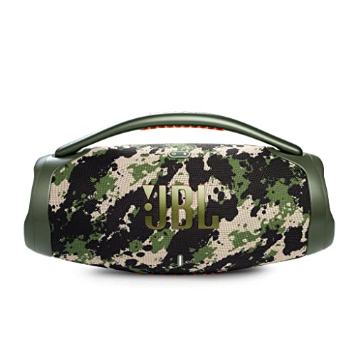 JBL Boombox 3 – Kabelloser Bluetooth-Lautsprecher – Tragbare, wasserdichte Musikbox mit Innen - und Außenmodus – 24 Stunden Spielzeit – Camo