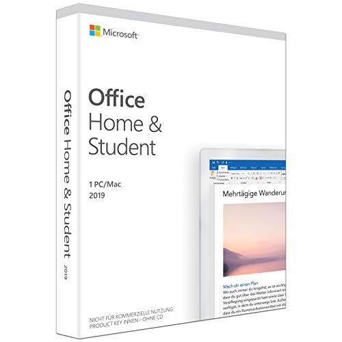 Microsoft Office 2019 Home & Student multilingual | 1 PC (Windows 10) / Mac, Dauerlizenz | Box