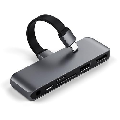 SATECHI USB-C Mobile Pro SD Adapter, mit USB-C PD Ladefunktion, 4K HDMI, USB 3.0, Micro/SD-Kartenleser & 3,5 mm Kopfhöreranschluss, für M2/M1 iPad Pro, M1 iPad Air, iPad Mini & mehr