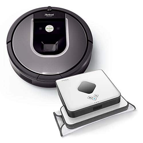 iRobot Roomba Volks-Saugroboter 960 plus Braava 390t Wischroboter im Set: Roomba saugt und Braava wischt, hohe Reinigungsleistung auf allen Böden, ideal für Tierhaare und große Räume, App-Steuerung