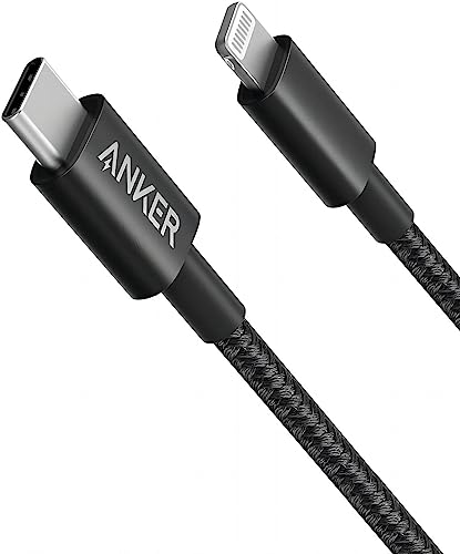 ANKER 331 USB-C auf Lightning Kabel, New Nylon - Ladekabel (100cm), Geeignet für iPhone 13 13 Pro 12 Pro Max 12 11 X XS XR 8 Plus, AirPods Pro, Unterstützt Power Delivery (Schwarz)